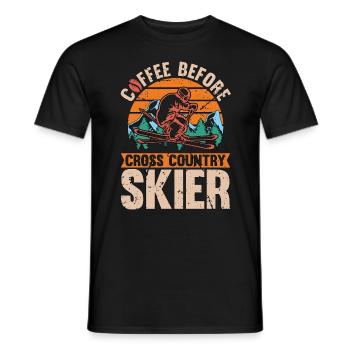 Cross Country Skier Coffee Loves Ski Coffee Lover - Männer T-Shirt - Schwarz - Vorne - AI Model Male 178 light (178cm)