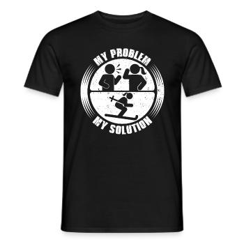 Cross Country Skier My Problem My Pictogram Mom - Männer T-Shirt - Schwarz - Vorne - AI Model Male 178 light (178cm)