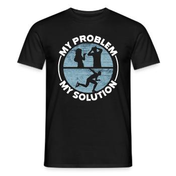 Patineur de vitesse Mon problème Ma solution Pictogramme Papa - T-shirt homme - noir - Devant - AI Model Male 178 light (178cm)