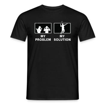 Badminton Player My Problem My Pictogram Dad Mom - Men's T-Shirt - black - Front - AI Model Male 178 light (178cm)