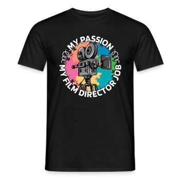 Film Director My Passion My Film Videographer - Men's T-Shirt - black - Front - AI Model Male 178 light (178cm)