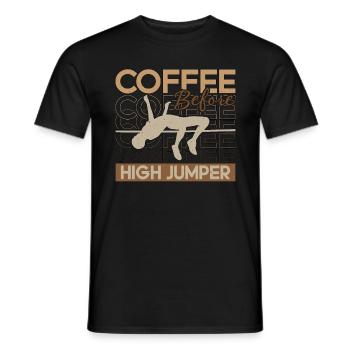 Café de saut en hauteur avant le saut à la perche amateur de café - T-shirt homme - noir - Devant - AI Model Male 178 light (178cm)
