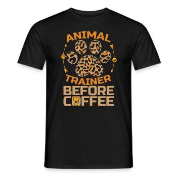 Animal Trainer Before Dog Trainer Coffee Lover - Männer T-Shirt - Schwarz - Vorne - AI Model Male 178 light (178cm)