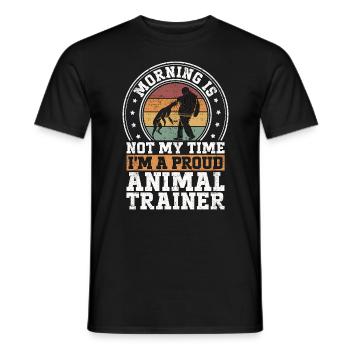 Animal Trainer Morning Is Not My Time Dog Training - Men's T-Shirt - black - Front - AI Model Male 178 light (178cm)
