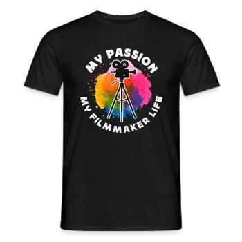 Filmmaker My Passion My Filmmaker Job Filmmaking - Men's T-Shirt - black - Front - AI Model Male 178 light (178cm)