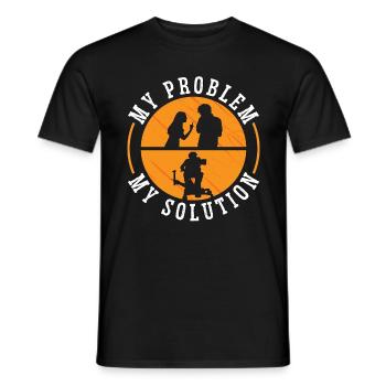 Camera Operator My Problem My Pictogram Dad Mom - Men's T-Shirt - black - Front - AI Model Male 178 light (178cm)