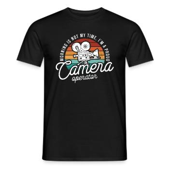 Camera Operator Morning Is Not My Time Filmmaker - Men's T-Shirt - black - Front - AI Model Male 178 light (178cm)