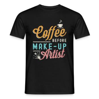 Maquilleuse Cosmétologue du café Amateur de café - T-shirt homme - noir - Devant - AI Model Male 178 light (178cm)