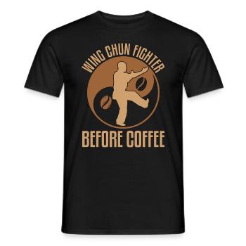 Wing Chun Fighter Before Martial Arts Coffee Lover - Men's T-Shirt - black - Front - AI Model Male 178 light (178cm)