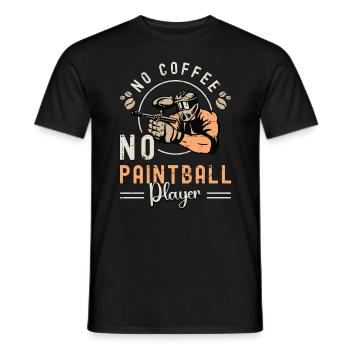 Paintball Player No Coffee No Airsoft Coffee Lover - Männer T-Shirt - Schwarz - Vorne - AI Model Male 178 light (178cm)