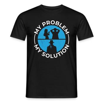 Détective Mon problème Ma solution Pictogramme Papa Maman - T-shirt homme - noir - Devant - AI Model Male 178 light (178cm)