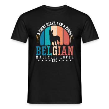 Belgian Malinois Lover A Short Story Working Dog - Men's T-Shirt - black - Front - AI Model Male 178 light (178cm)