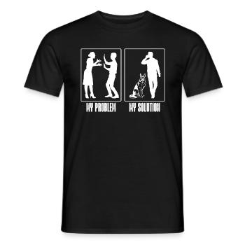 German Shepherd Dog My Problem My Pictogram Dad - Men's T-Shirt - black - Front - AI Model Male 178 light (178cm)