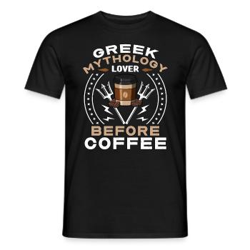 Greek Mythology Lover Before Ancient Coffee Lover - Men's T-Shirt - black - Front - AI Model Male 178 light (178cm)
