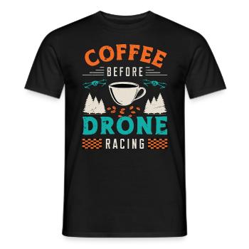 Drone Racing Lover Coffee Quadcopter Coffee Lover - Männer T-Shirt - Schwarz - Vorne - AI Model Male 178 light (178cm)