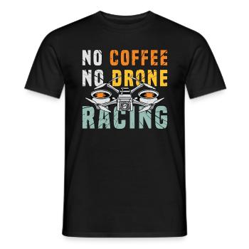 Amateur de course de drones Pas de café Pas d’amateur de café de drone - T-shirt homme - noir - Devant - AI Model Male 178 light (178cm)