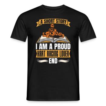 Amateur de courses de kart Une histoire courte Je suis un pilote de kart - T-shirt homme - noir - Devant - AI Model Male 178 light (178cm)