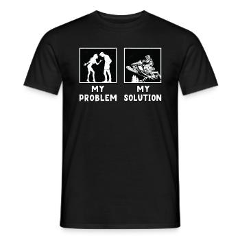 Snowmobile Racing My Problem My Pictogram Dad Mom - Men's T-Shirt - black - Front - AI Model Male 178 light (178cm)