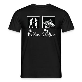 Snowmobile Racing My Problem My Pictogram Mom Dad - Men's T-Shirt - black - Front - AI Model Male 178 light (178cm)
