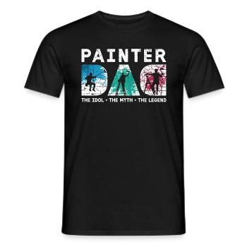 Peintre Papa L’idole Le mythe Le peintre en bâtiment - T-shirt homme - noir - Devant - AI Model Male 178 light (178cm)