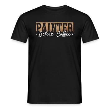 Peintre avant café Peintre amateur de café - T-shirt homme - noir - Devant - AI Model Male 178 light (178cm)