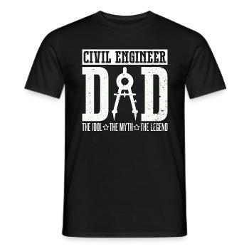 Civil Engineer Dad The Idol The Myth Construction - Männer T-Shirt - Schwarz - Vorne - AI Model Male 178 light (178cm)
