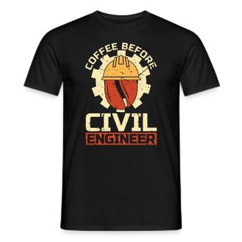Civil Engineer Coffee Construction Coffee Lover - Männer T-Shirt - Schwarz - Vorne - AI Model Male 178 light (178cm)