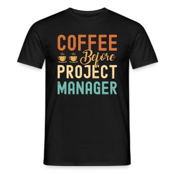 Chef de projet Gestion du café Amateur de café - T-shirt homme - noir - Devant - AI Model Male 178 light (178cm)