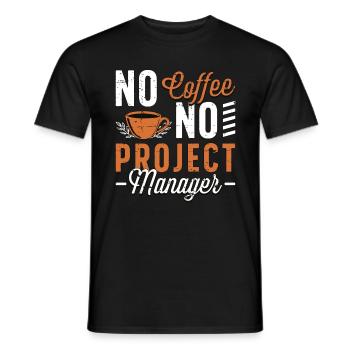 Chef de projet Pas de café Pas de gestionnaire Amateur de café - T-shirt homme - noir - Devant - AI Model Male 178 light (178cm)