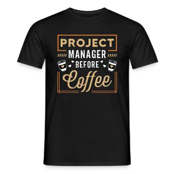 Project Manager Before Team Leader Coffee Lover - Men's T-Shirt - black - Front - AI Model Male 178 light (178cm)
