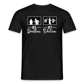 Chef de projet Mon problème Mon pictogramme Maman Papa - T-shirt homme - noir - Devant - AI Model Male 178 light (178cm)