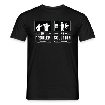 Chef de projet Ma problématique Mon Pictogramme Papa Maman - T-shirt homme - noir - Devant - AI Model Male 178 light (178cm)