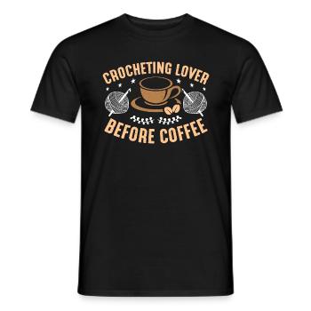 Amateur de crochet avant de coudre du café amateur de café - T-shirt homme - noir - Devant - AI Model Male 178 light (178cm)