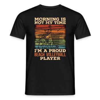 Le matin du volleyball de plage n’est pas mon heure Ballon de plage - T-shirt homme - noir - Devant - AI Model Male 178 light (178cm)