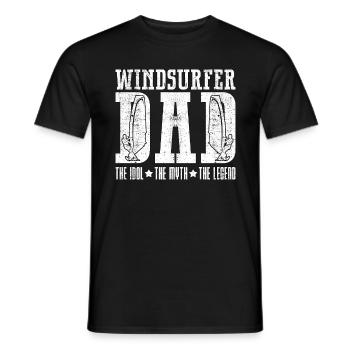 Windsurfer Dad The Idol The Myth Loves Windsurfing - Männer T-Shirt - Schwarz - Vorne - AI Model Male 178 light (178cm)