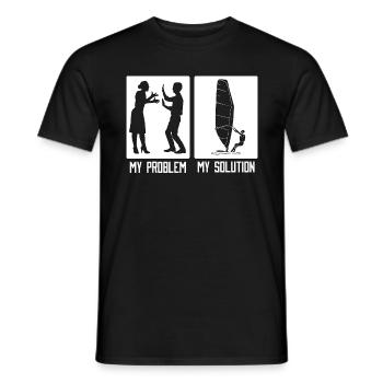 Véliplanchiste Mon problème Mon pictogramme Papa Maman Surf - T-shirt homme - noir - Devant - AI Model Male 178 light (178cm)