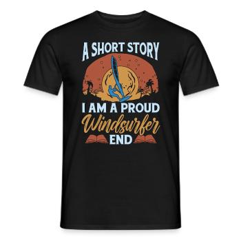 Windsurfer A Short Story I Am A Windsurfing Lover - Men's T-Shirt - black - Front - AI Model Male 178 light (178cm)