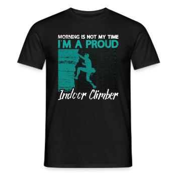 Le matin de l’escalade en salle n’est pas mon heure de bloc - T-shirt homme - noir - Devant - AI Model Male 178 light (178cm)