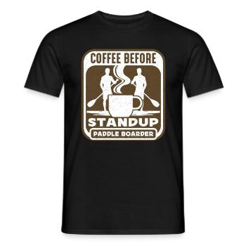 StandUp Paddle Boarder Coffee Water Sports Coffee - Männer T-Shirt - Schwarz - Vorne - AI Model Male 178 light (178cm)