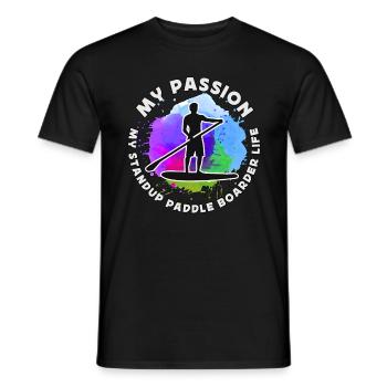StandUp Paddle Boarder My Passion My Water Sports - Männer T-Shirt - Schwarz - Vorne - AI Model Male 178 light (178cm)