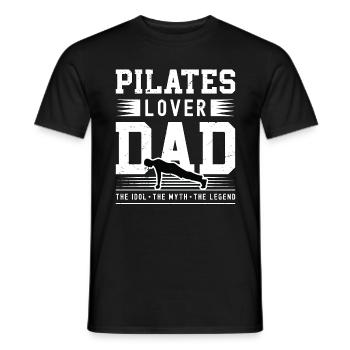 Pilates Lover Dad The Idol The Myth Pilates Coach - Men's T-Shirt - black - Front - AI Model Male 178 light (178cm)