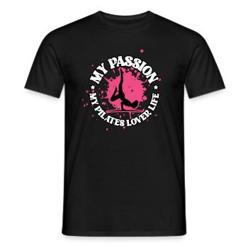 Pilates Lover My Passion My Pilates Meditation - Men's T-Shirt - black - Front - AI Model Male 178 light (178cm)
