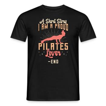 Pilates Lover A Short Story I Am A Pilates Coach - Men's T-Shirt - black - Front - AI Model Male 178 light (178cm)