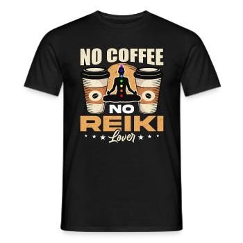 Amateur de Reiki Pas de Café Pas de Maître Reiki Amateur de Café - T-shirt homme - noir - Devant - AI Model Male 178 light (178cm)