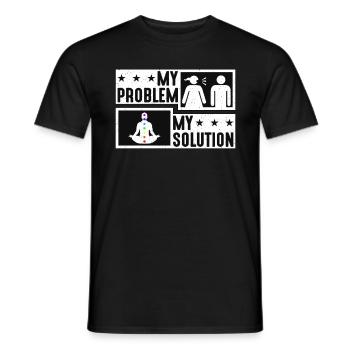 Amoureux du Reiki Mon Problème Ma Solution Pictogramme Papa - T-shirt homme - noir - Devant - AI Model Male 178 light (178cm)