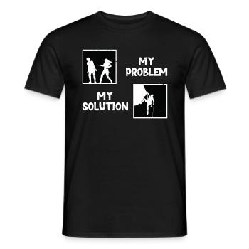 Rock Climber My Problem My Solution Pictogram Dad - Men's T-Shirt - black - Front - AI Model Male 178 light (178cm)