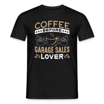 Amateur de ventes de garage Café Marché aux puces Amateur de café - T-shirt homme - noir - Devant - AI Model Male 178 light (178cm)