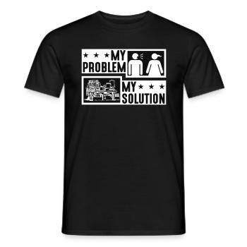 Amateur de ventes de garage Mon problème Mon pictogramme Maman Papa - T-shirt homme - noir - Devant - AI Model Male 178 light (178cm)