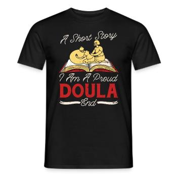 Doula Une petite histoire Je suis une fière compagne de naissance - T-shirt homme - noir - Devant - AI Model Male 178 light (178cm)