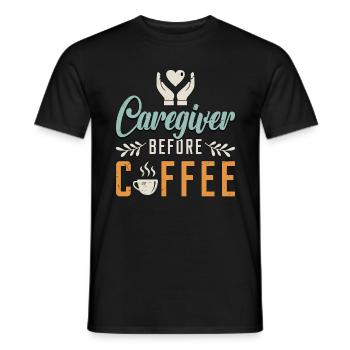 Soignant avant le café Soignant Amateur de café - T-shirt homme - noir - Devant - AI Model Male 178 light (178cm)